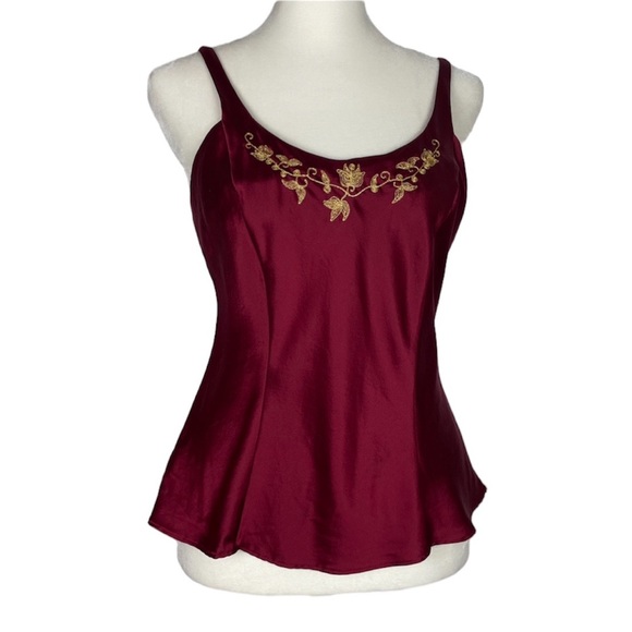 Victoria's Secret Other - Vintage 90s Victoria’s Secret Silk Cami Tank Top Red Burgundy Size Extra Small